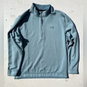 Men’s Under Armour Pullover Sweatshirt Blue Green 2XL Activewear Sport Heavy
